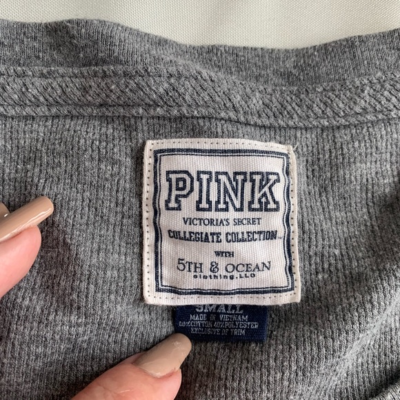 Victoria’s Secret PINK UCF grey light waffle thermal long-sleeve shirt SZ. SMALL - Picture 2 of 8